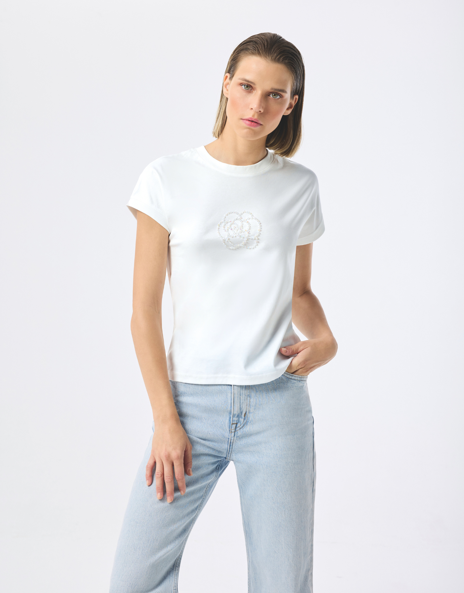 T-shirt Carolina motif fleuri