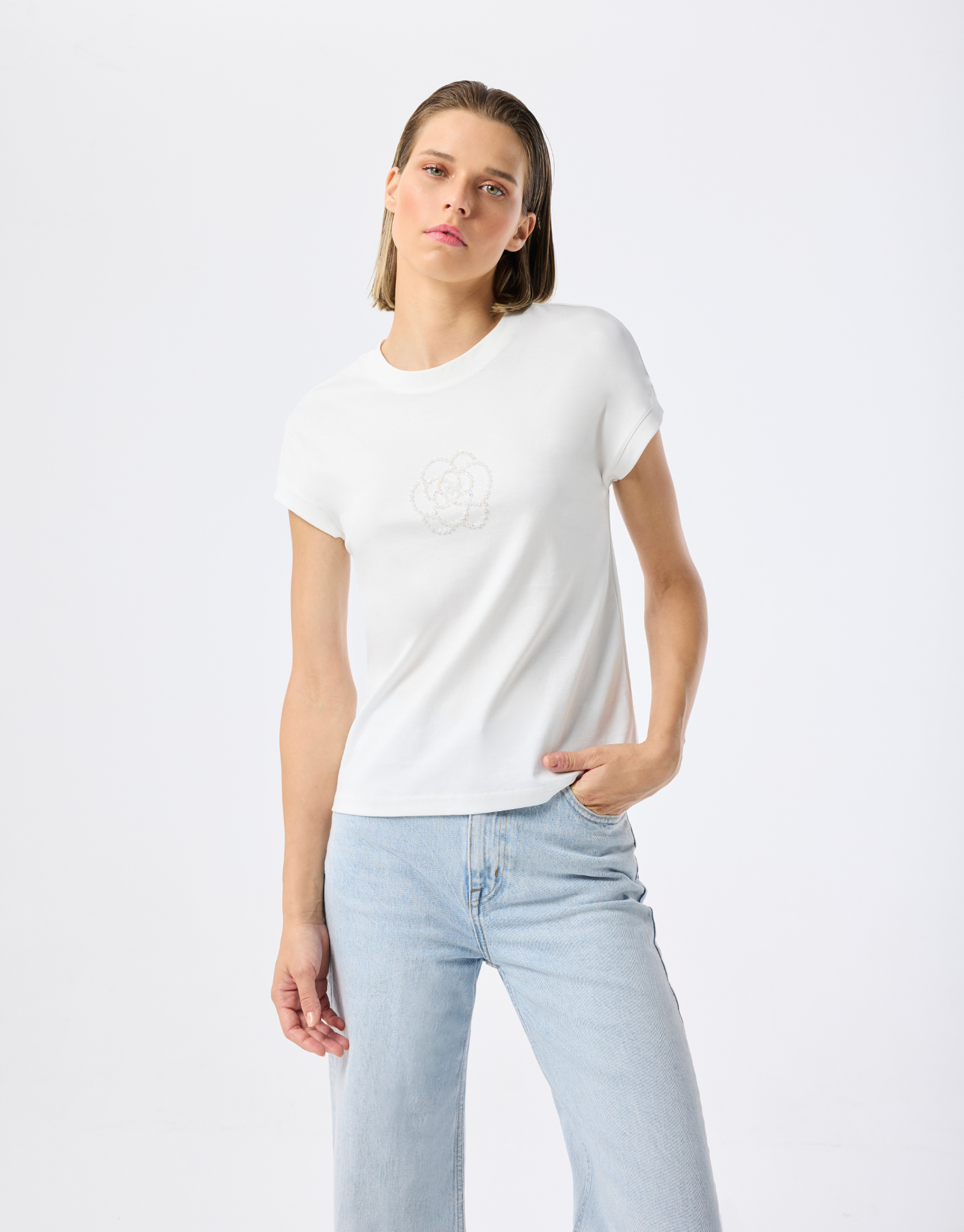 T-shirt Carolina motif fleuri
