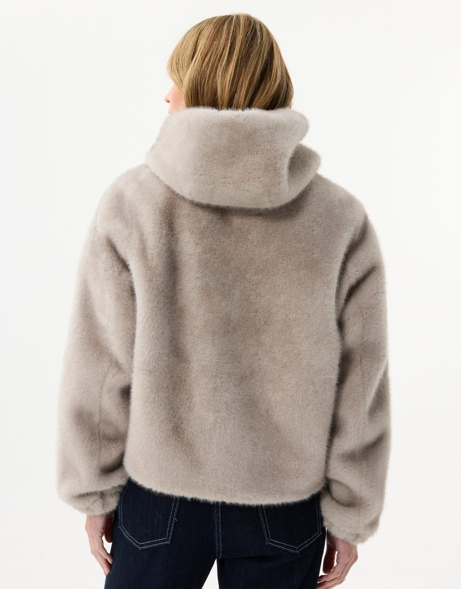 Veste à capuche en fausse fourrure