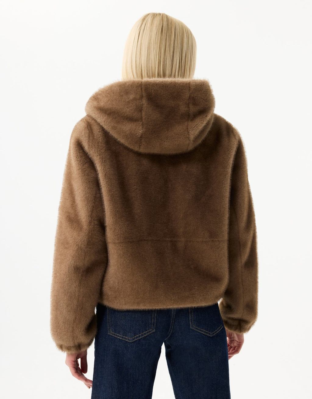 Veste à capuche en fausse fourrure